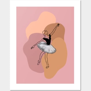 Simple Ballerina Line Art Posters and Art